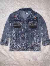 Royalty Lt. Unisex Kids Washed Jean Splashed Paint Punk Rock Style Sz S 6-7 NWOT