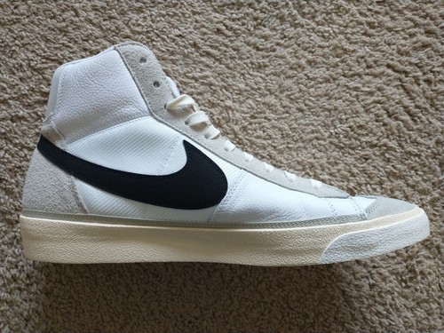 Große Größe 14 gebrauchter Herren Nike Blazer 77 Pro Club Mid Remastered Light Bone schwarz - Bild 3 von 11