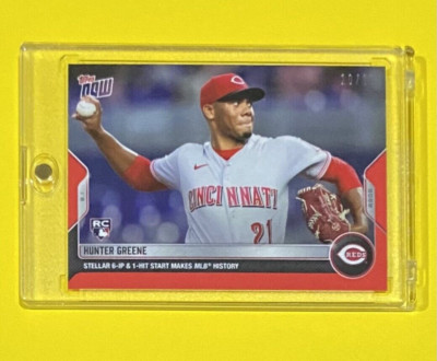 2022 MLB Topps Now Hunter Greene Rookie RED PARALLEL /10 SSP Reds #635 RC  