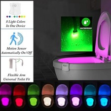 New Toilet Night Light 8 Color LED Motion Activated Sensor Bathroom Bowl Seat