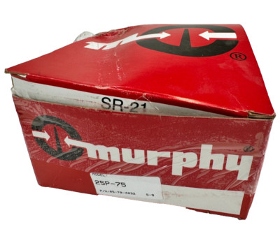 MURPHY 25P-75 PN: 05-70-4032 Pressure Switch Gauge 0-75 psi, 2-1/2'' Display