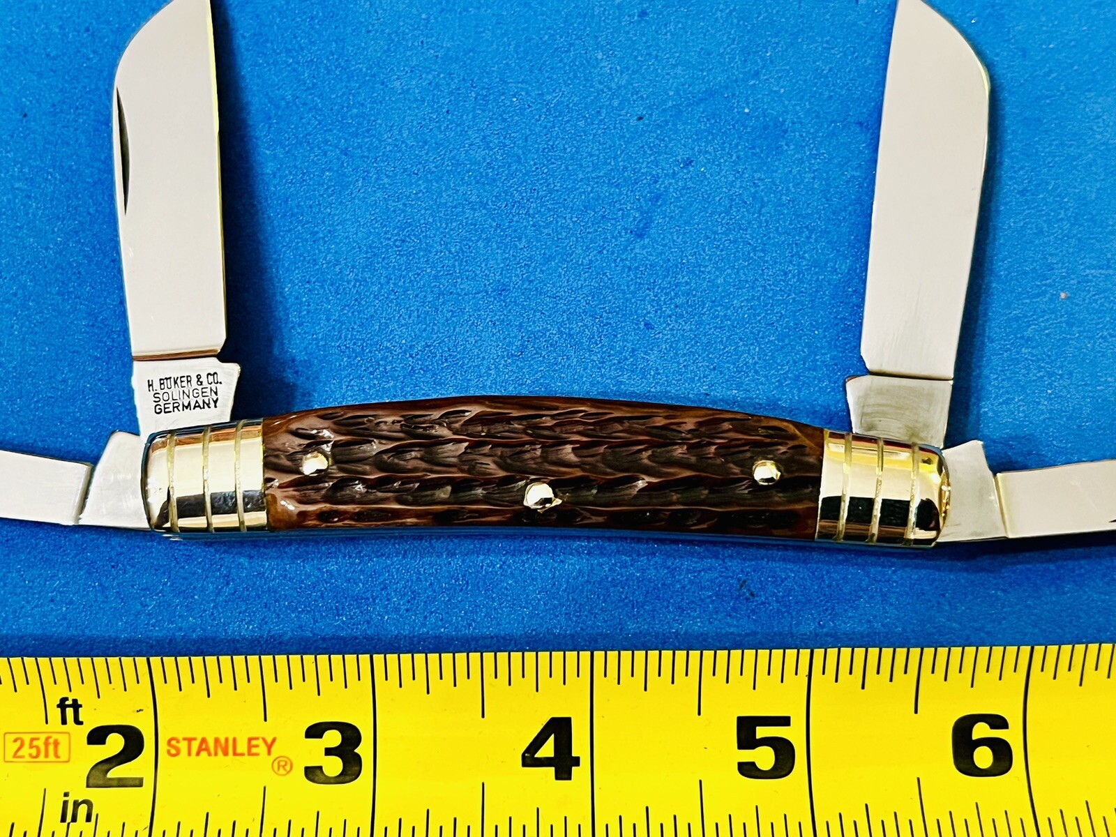 H BOKER & CO TREE BRAND CONGRESS KNIFE SOLINGEN GERMANY RINGED BOLSTERS