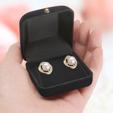 2 Pieces Velvet Earring Stud Gift Box, Jewelry Holder Display Case for Earring