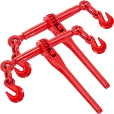 2 Pack Ratchet Binder 3/8"- 1/2" Tie Down Chain Load Binders for Securing