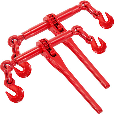 Uimoso 2 Pack Ratchet Binder 3/8''- 1/2'' Tie Down Chain Load Binders for Securing