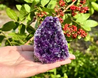 Stunning LARGE Amethyst Cut Base Cluster, Crystal Quartz Geode 8 - 11 oz 5