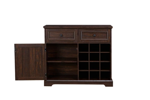 Farmhouse Buffet Sideboard,Wine Racks Storage Cabinet,Coffee Bar Tablew/2 Drawer - Picture 11 of 32