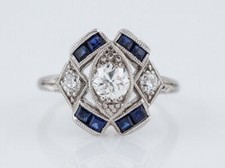 0.75 Ct White Round Cut CZ  Blue Engagement Ring In Solid 925 Sterling Silver