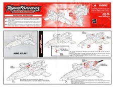 Transformers Universe King Atlas Instruction Sheet Hasbro 2003