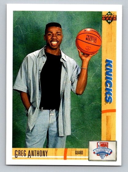 1991-92 Upper Deck Draft Pick Greg Anthony #7 Rookie RC New York Knicks