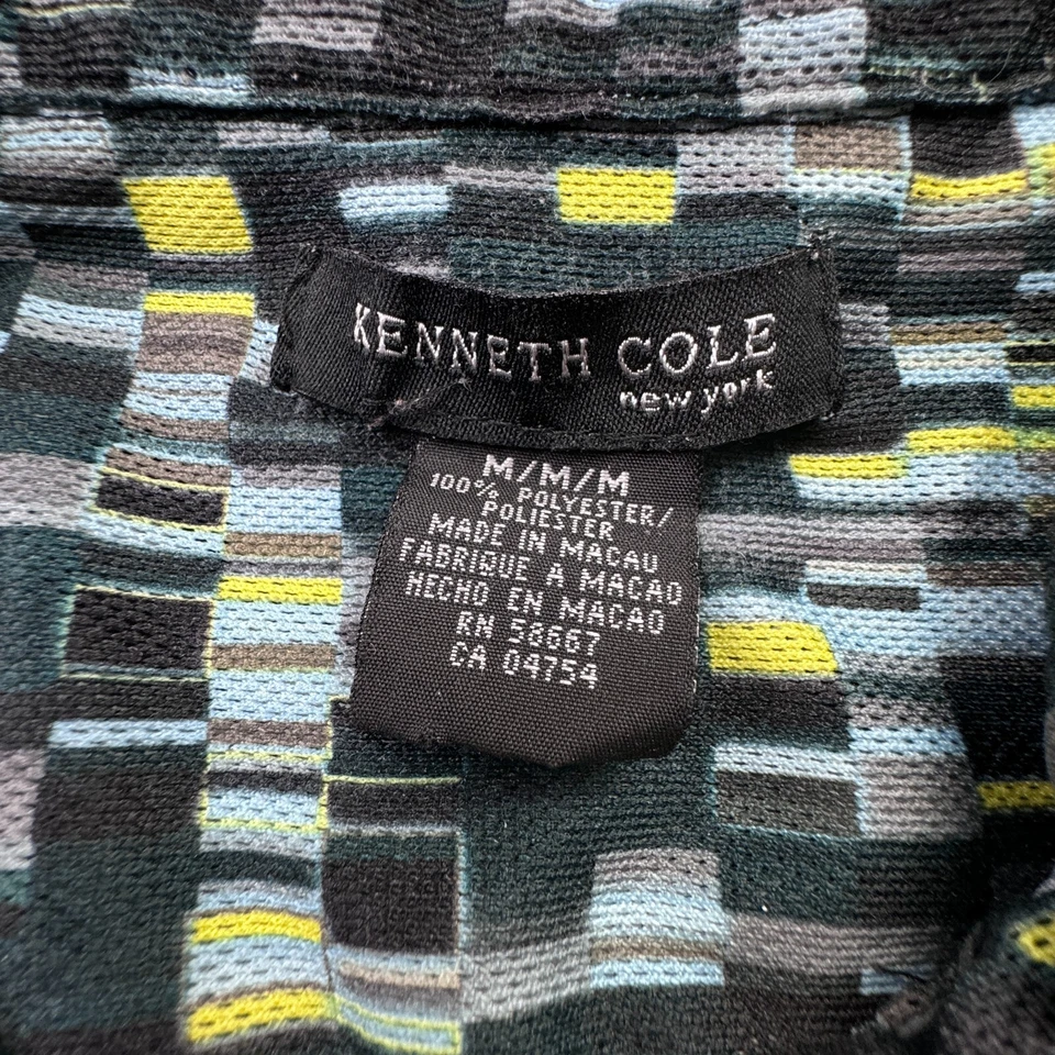 Kenneth Cole New York Polo Shirt Mens Medium Performance Short Sleeve  Pattern - Image 3 of 4