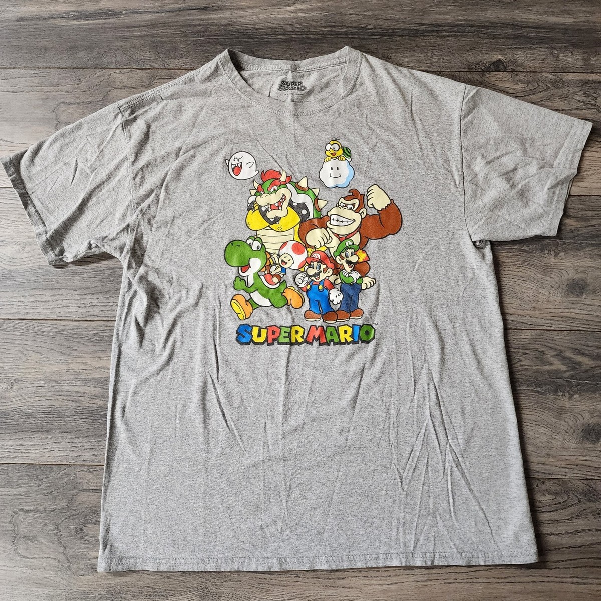 Nintendo Super Mario Gray Mens L T-shirt | eBay