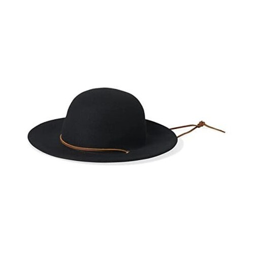 Men's Tiller Wide Brim Felt Fedora Hat Small Black eBay