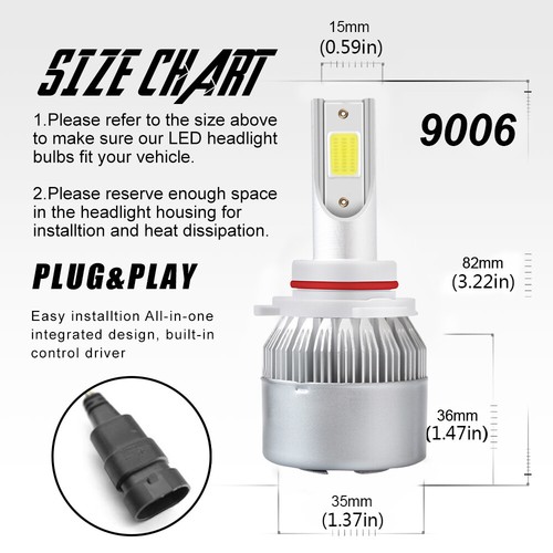 6000K Front LED Headlights Bulbs for Chevy Silverado 1500 2500 HD 1999-2006 - Picture 12 of 12