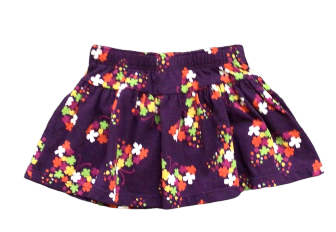 Crazy 8 Ready For Fall Skirt Purple Floral Knit Pleated Sz 6-12