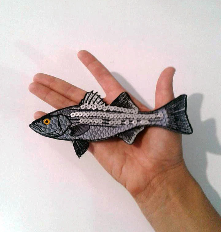 Fish with Sequins Embroidered Patch Applique - Image 2 of 4