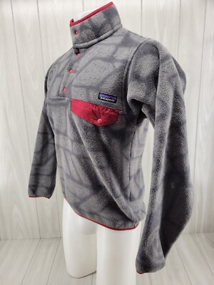 Patagonia Mens Synchilla Snap T Fleece Pullover Tribal Aztec Gray