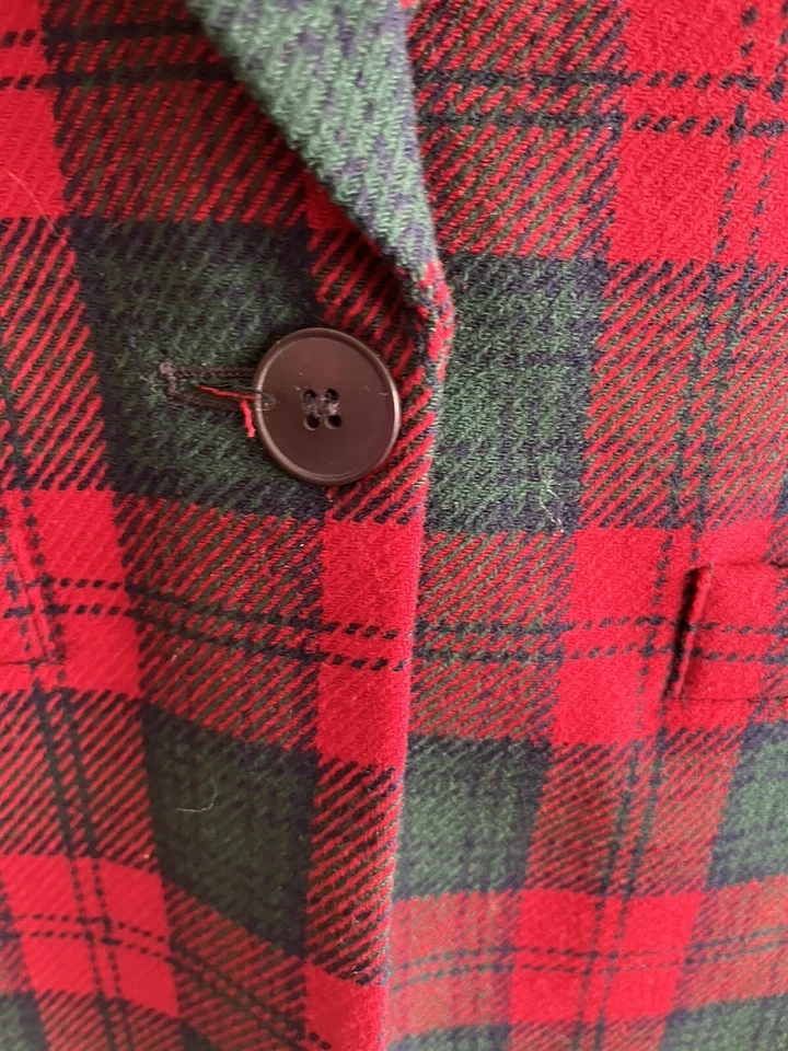Pendleton Blazer Jacket Red Tartan Plaid Single Button Close Sz 8 Worn Once - Image 3 of 4