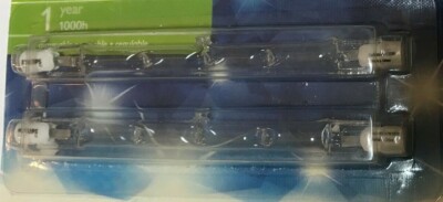 2 X PHILIPS HALOGEN Lampen 120W = 150W R7s 230V 2250 Lumen !!! Halogenstab