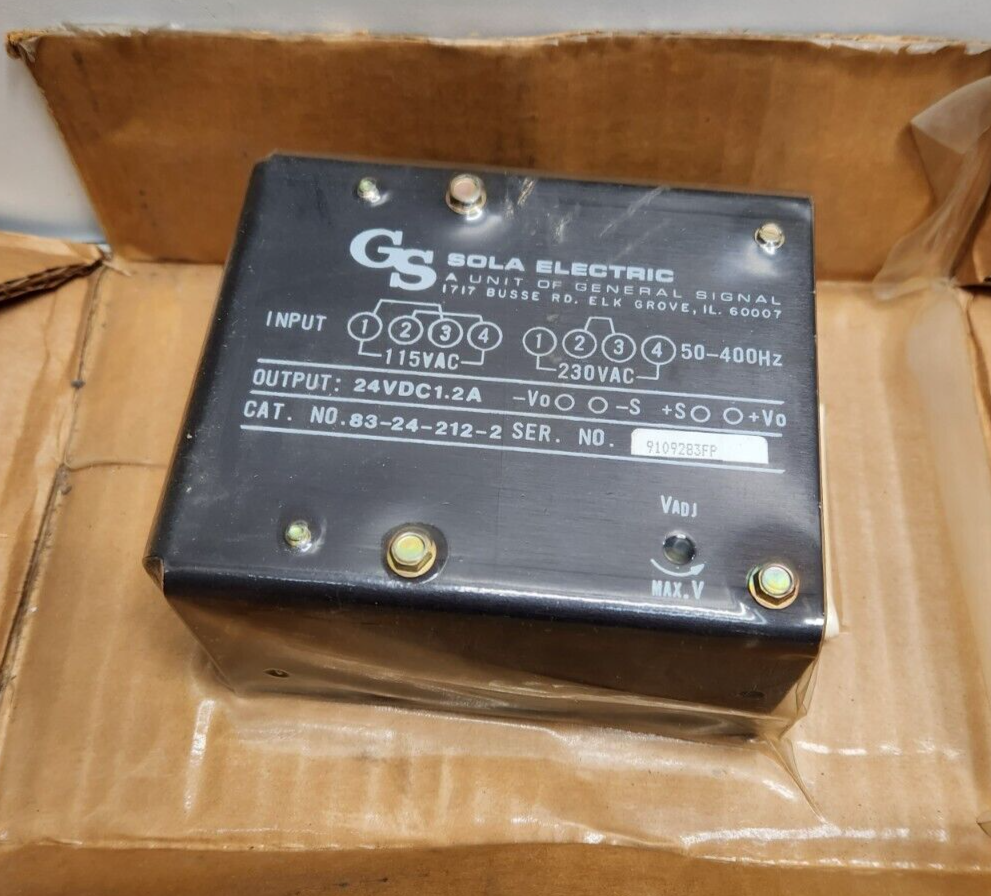 NEW OLD STOCK! EMERSON SOLA 115/230V POWER SUPPLY 24V 1.2A OUT 83