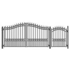 ALEKO London Style Garden Steel Dual Driveway Gate 14 ft with Pedestrian Gate