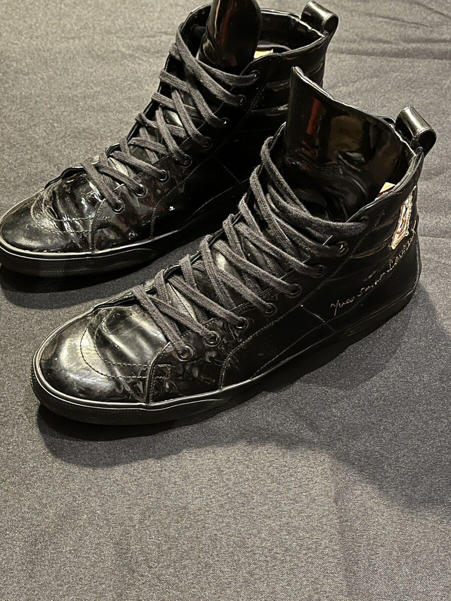 YVES SAINT LAURENT PATENT LTHER HIGH TOPS 42.5 9.5 SNEAKERS YVES SAINT LAURENT PATENT LTHER HIGH TOPS 42.5 9.5 SNEAKERS