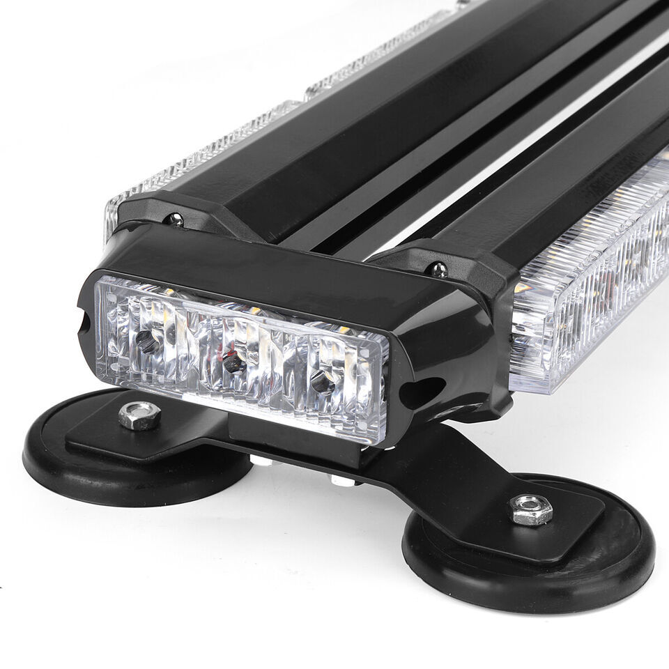 54LED Rooftop Warning Emergency Strobe Lights Bar White Amber For