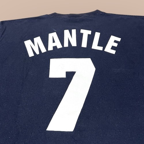 VTG 90s Cooperstown Collection Majestic Mickey Mantle Shirt Jersey Tee Yankees - Picture 2 of 5