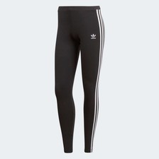adidas black leggings with white stripes