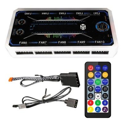 Cooling Fan Hub RGB Fan ARGB Controller Remote Control Computer Case Adapter