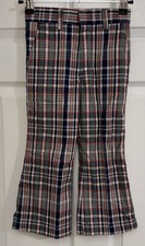 1970s Vintage Billy the Kid Little Kids Plaid Pants Bell Bottoms Size 5