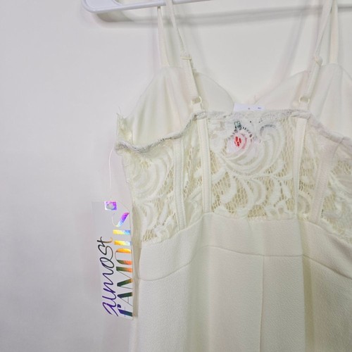 NWT Almost Famous White Lace Cami Bustier Jumpsuit - Picture 10 of 11