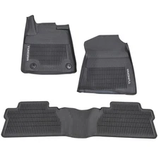 OEM Front & Rear Black All Weather Floor Mat Set of 3 for Tundra Pickup Truck