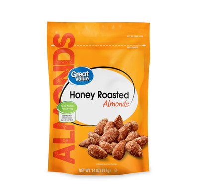 Great Value Honey Roasted Almonds, 14 oz