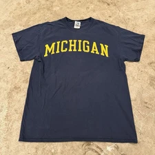 Vintage University of Michigan Tshirt Mens Medium Faded Blue