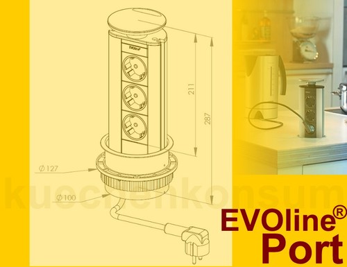 Schulte EVOline Port 03.010 versenkbare Steckdose 2 + 2 fach USB Charger unten - Bild 4 von 7
