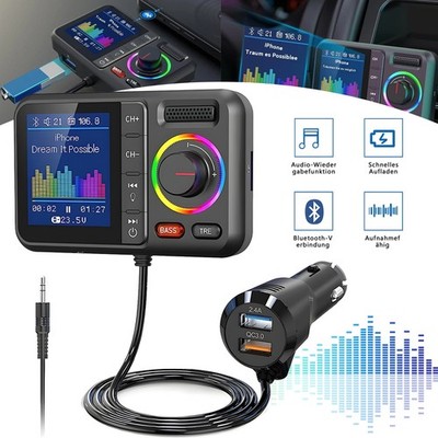 Radio Adapter FM-Transmitter Auto Multifunktional Schnellladung Plug and Play