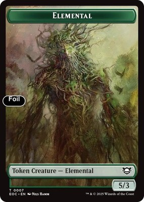 Elemental (0007) // Golem (0014) Double-Sided Token [Commander: Edge of Etern...