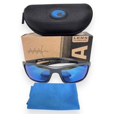 Costa Del Mar Sunglasses Whitetip Matte Gray Blue Mirror Polarized Glass w/case