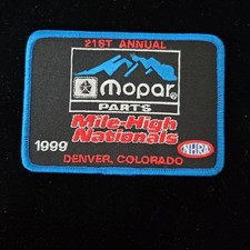 Vintage 1999 Nhra Nationals Cloth Patch Drag Racing Denver Co Mopar Mile High