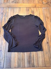 Banana Republic Crepe Ruffle Sleeve Top Black. Size Small. Holiday 2018