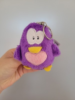 Schlüsselanhänger Cuddle Crew Asda weich lila Vogel Pinguin Stofftier