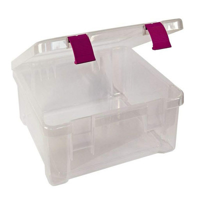 Creative Options File Tub Scrapbooking Storage Clear Magenta 708-082