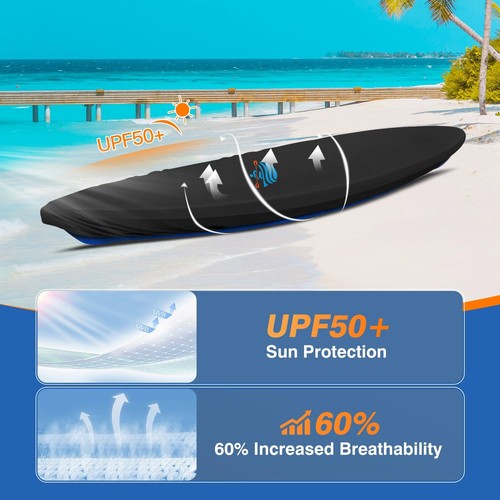 Kayak Cover 600D Canoe Cover for Outdoor Storage Heavy Duty & Waterproof, Fad... - Picture 5 of 7