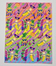 VTG Lisa Frank Sticker Sheet Complete Rare  S251 Crazy Fruits Pineapple Melons