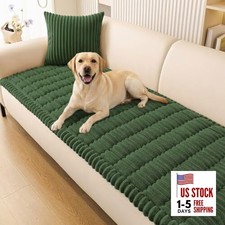 Couch Cover for Dogs Washable, Non Slip Fuzzy Pet Couch 27.6" x 59" Dark Green