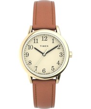 Timex TW2V69200, Easy Reader, Women's, Date, Brown Leather Watch, Indiglo