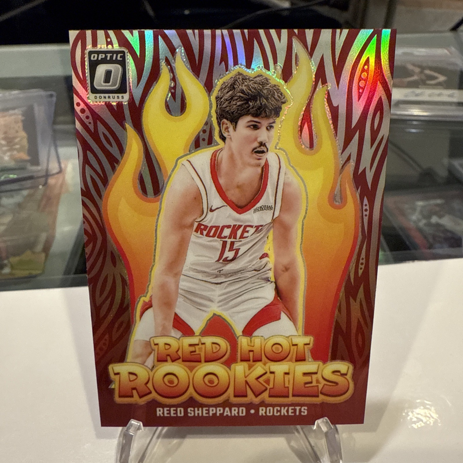 2024-25 Donruss Optic Reed Sheppard Red Hot Rookies RC Silver Holo 🔥 Rockets