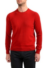 Malo Optimum Men's Brick Red 100 Cashmere Crewneck Pullover Sweater