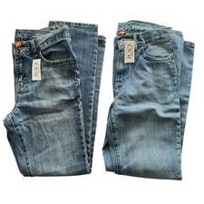 THE CHILDREN'S PLACE BOYS STRAIGHT JEANS 2 PACK SIZE 12 Carbon Wash Multi NEW